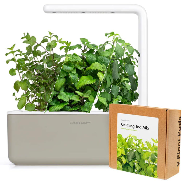 Smart Garden 3 with Herbal Tea Kit with Grow Light and 12 Plant Pods, Beige