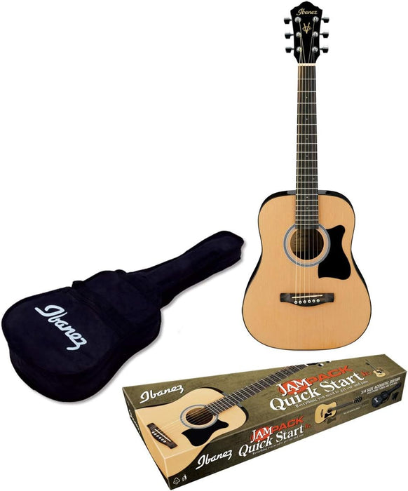 JamPack IJV30 6-String 3/4 Acoustic Guitar Set, Right-Handed, Natural High Gloss