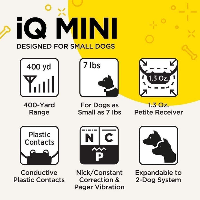 iQ Mini 400-Yards Range Remote Dog Training E-Collar | Great for Small Dogs