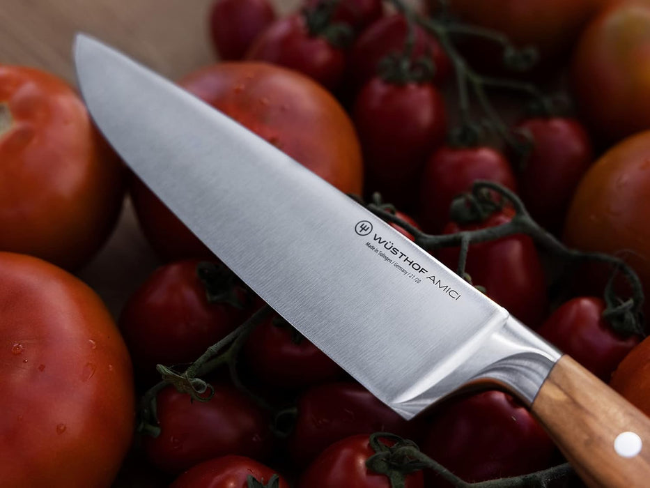 Amici 8" Stainless Steel Chef's Knife with Olive Wood Handle