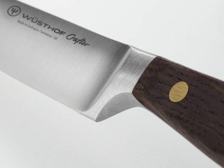 Crafter 9" Stainless Steel Double-Serrated Bread Knife with Smoked Oak Handle