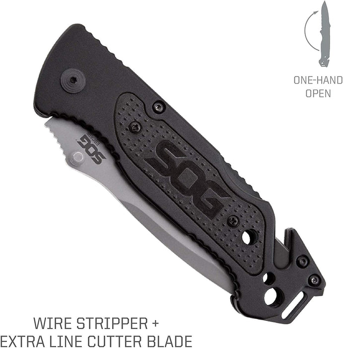 Escape Tactical Folding Pocket Knife with 3.4" Serrated Edge Clip Point Blade