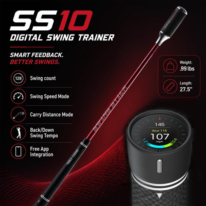 Voice Caddie SS10 Digital Swing Trainer and Warm Up Tool with App Tracking
