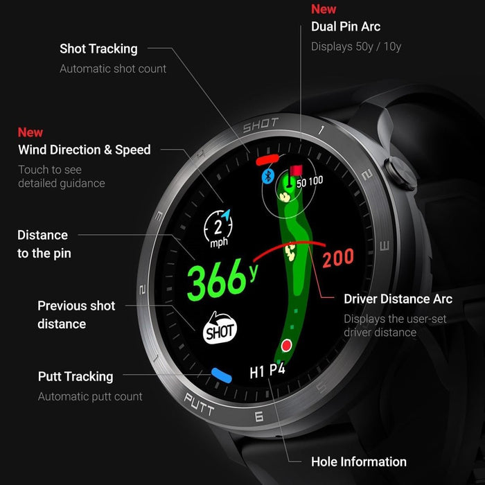 Voice Caddie T11 PRO GPS Golf Watch with AMOLED Display & 40K Preloaded Courses