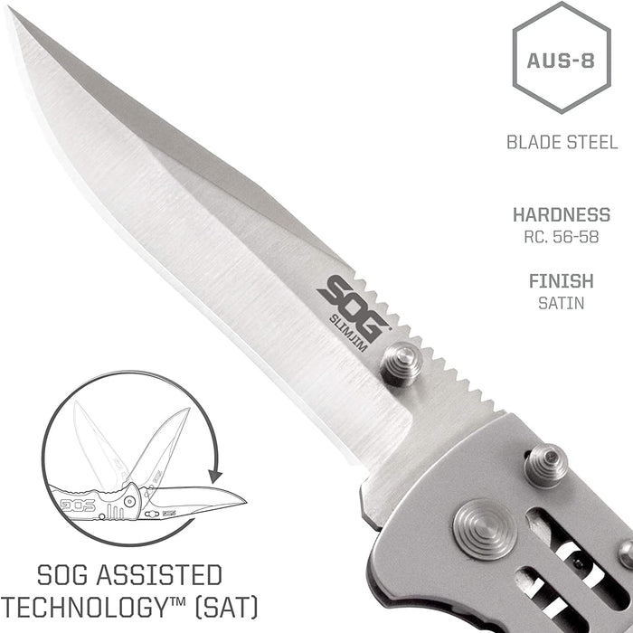 SlimJim Folding Pocket Knife with AUS-8 Stainless Steel Body