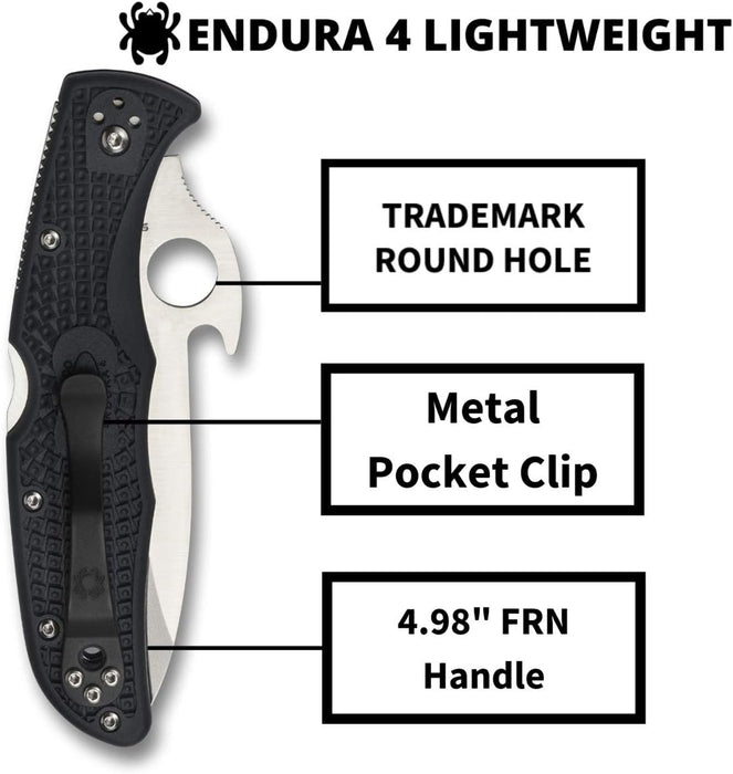 Spyderco Endura 4 Emerson Opener Folding Knife with 3.83" VG-10 Steel Blade