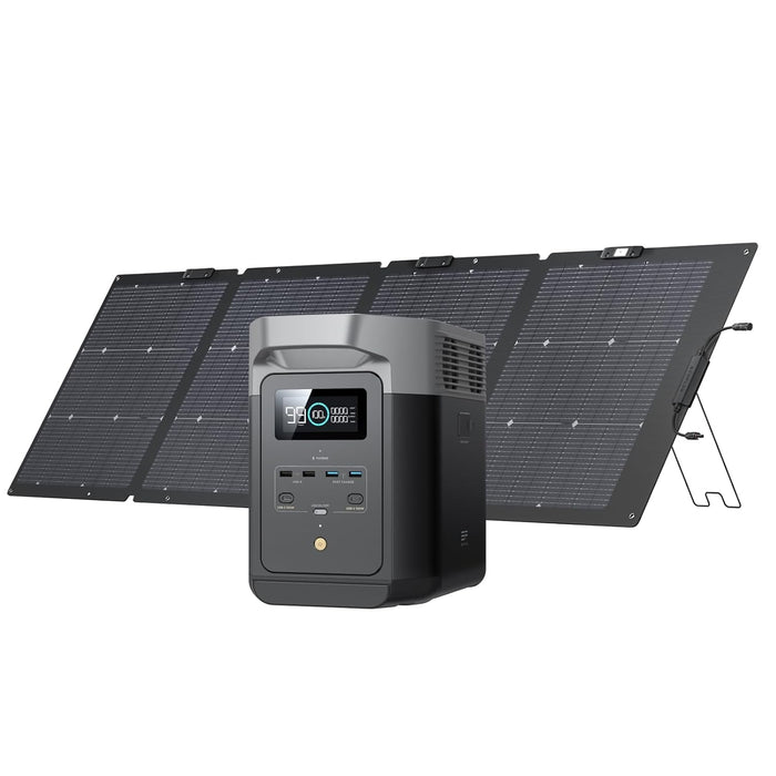 EcoFlow DELTA 2 Portable Power Station with 220 Watt Solar Panel for Camping and More