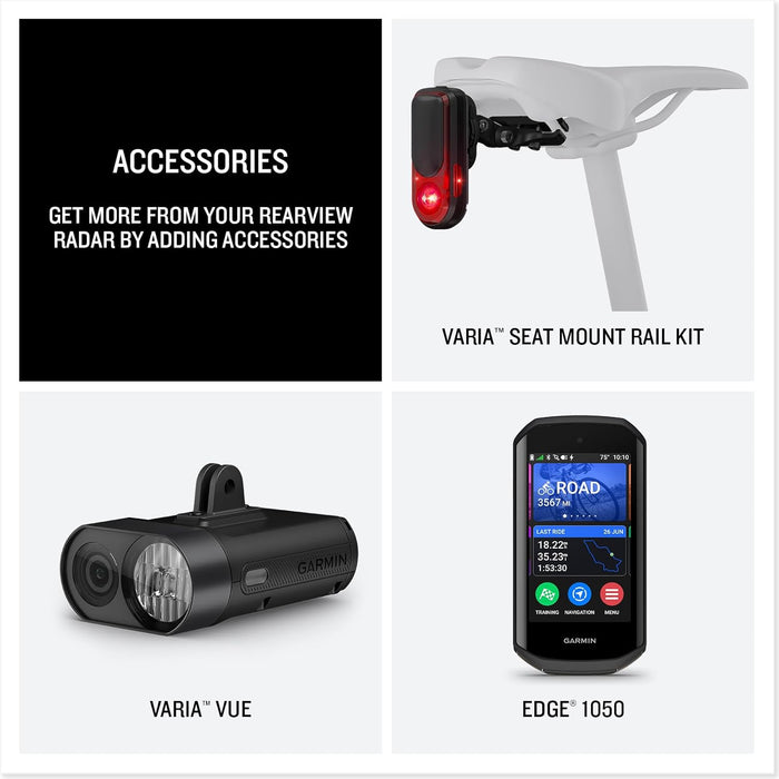 Garmin Varia RearVue 820 Advanced Bike Radar and Tail Light with Radar Tracking