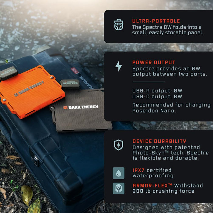 Dark Energy Hiking Bundle - Poseidon Nano MagSafe Power Bank with Spectre 8W Solar Panel
