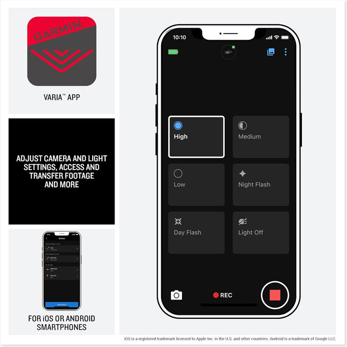 Garmin Varia Vue Smart Cycling Headlight with 4K Camera with Auto-Brightness Control