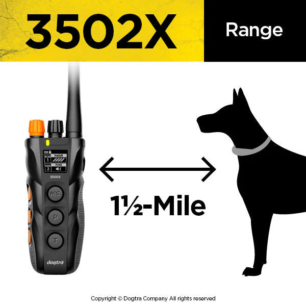 3502X 1.5-Mile Remote Dog Training E-Collar with Dual Dial Transmitter