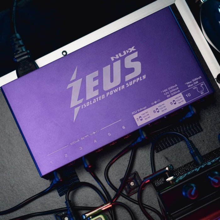 Zeus All-Isolated Power Supply with 10 High Current DC Power for NUX Pedals