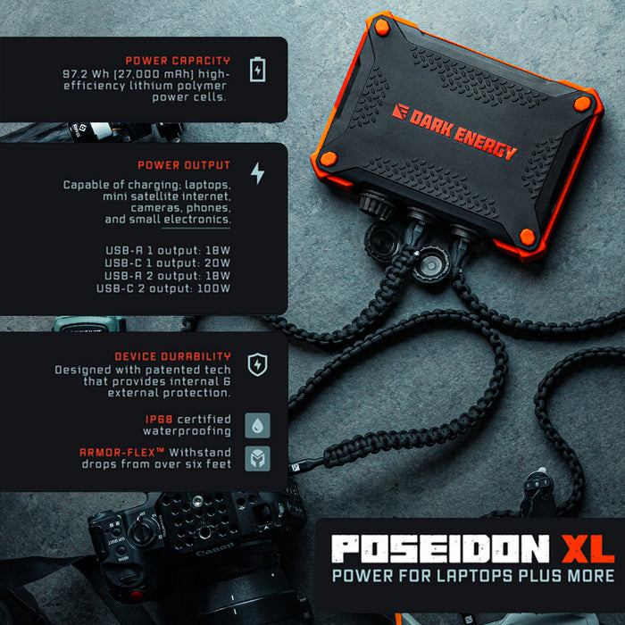 Dark Energy Poseidon XL 27,000 mAh Power Bank with USB-C and USB-A Ports