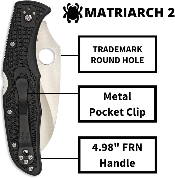 Spyderco Matriarch 2 Folding Pocket Knife with 3.57" VG-10 Reverse S Blade