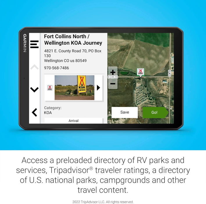 RV 895 GPS Navigator with 8" Easy to Read Display and Birdeye Satellite Imagery