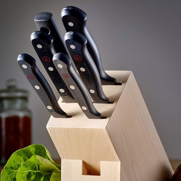 Gourmet 7-Piece Knife Block Set with Beech Block