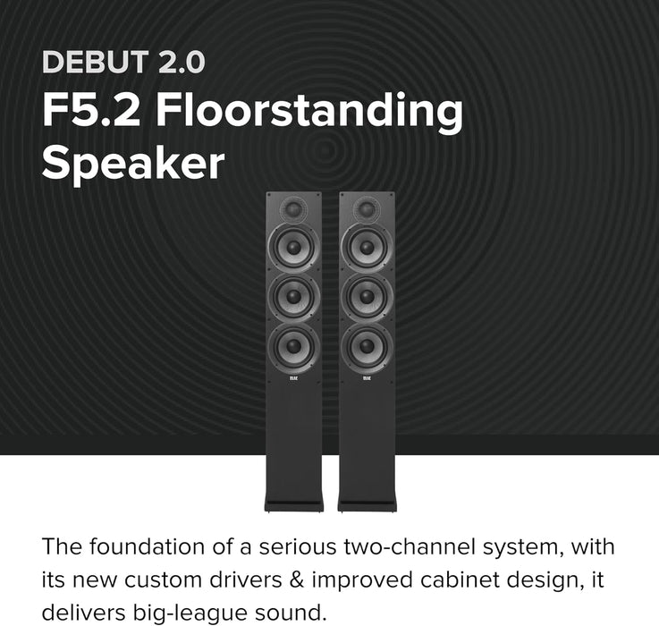 Debut 2.0 5.25" Floorstanding Speaker with MDF Cabinets for Home Theater Systems