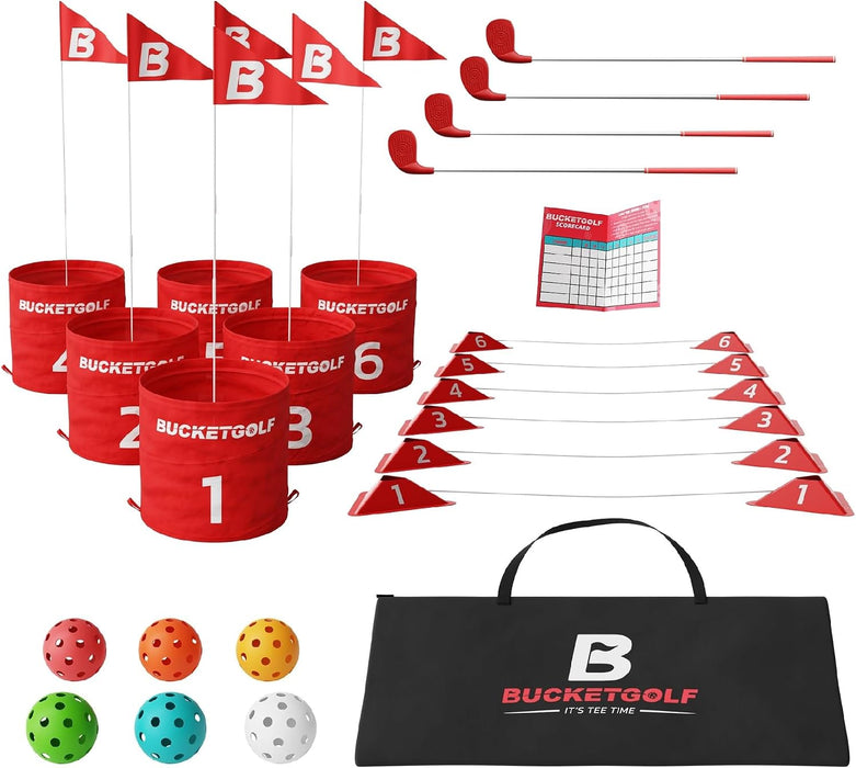 BUCKETGOLF 6 Hole Bundle Set - Ultimate Backyard Golf Game for All Ages
