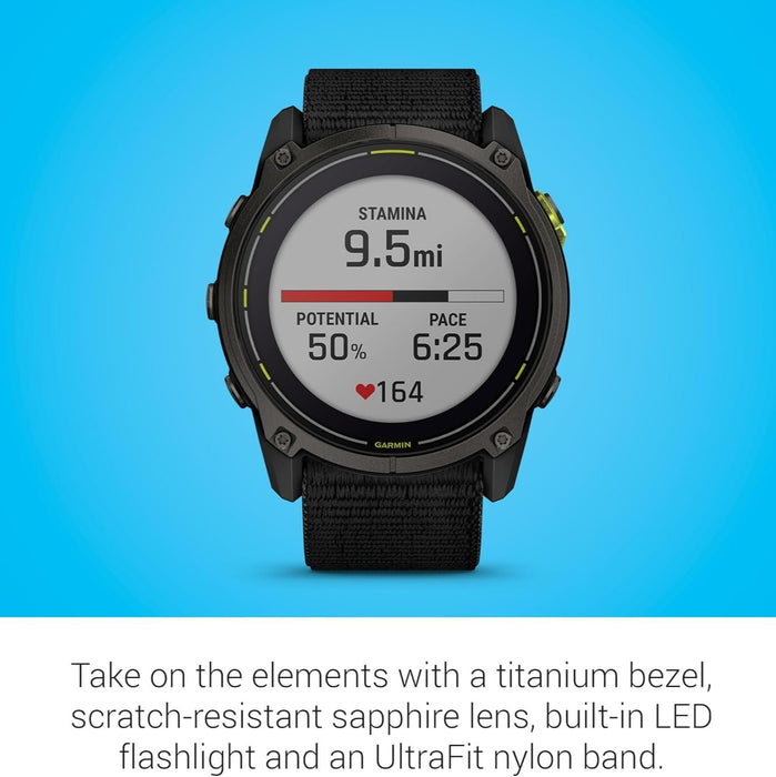 Enduro 3 51MM Ultraperformance GPS Smartwatch with Built-in LED Light and Solar Charging