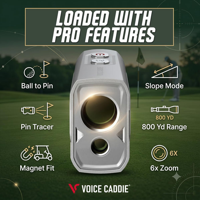 Voice Caddie EL3 Golf Laser Rangefinder with Slope, Ball to Pin and OLED Display