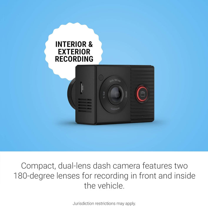 Dash Cam Tanden | Dual-Lens with Two 180-Degree Lenses and Night Vision Mode