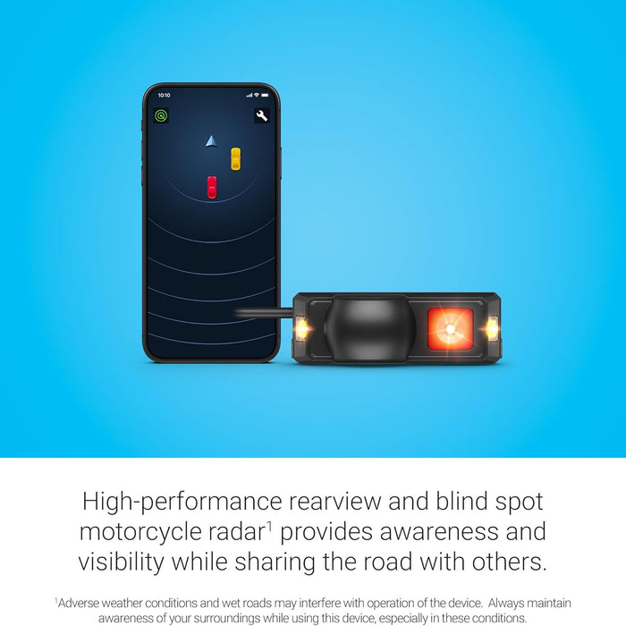 Garmin Zumo R1 Motorcycle Rearview and Blind Spot Radar with Audio Alerts