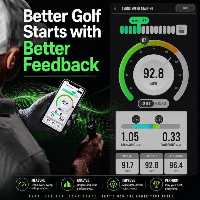 Voice Caddie SS10 Digital Swing Trainer and Warm Up Tool with App Tracking