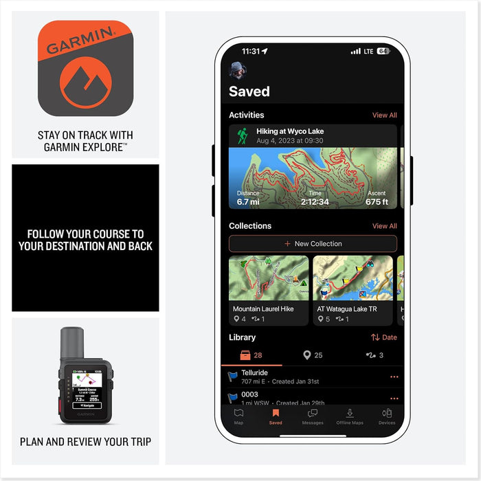 Garmin InReach Mini 3 Compact Global Satellite Communicator with Touchscreen