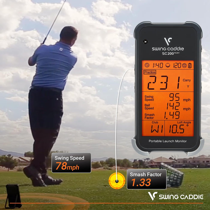Voice Caddie SC200 Plus Portable Golf Launch Monitor and Swing Analyzer