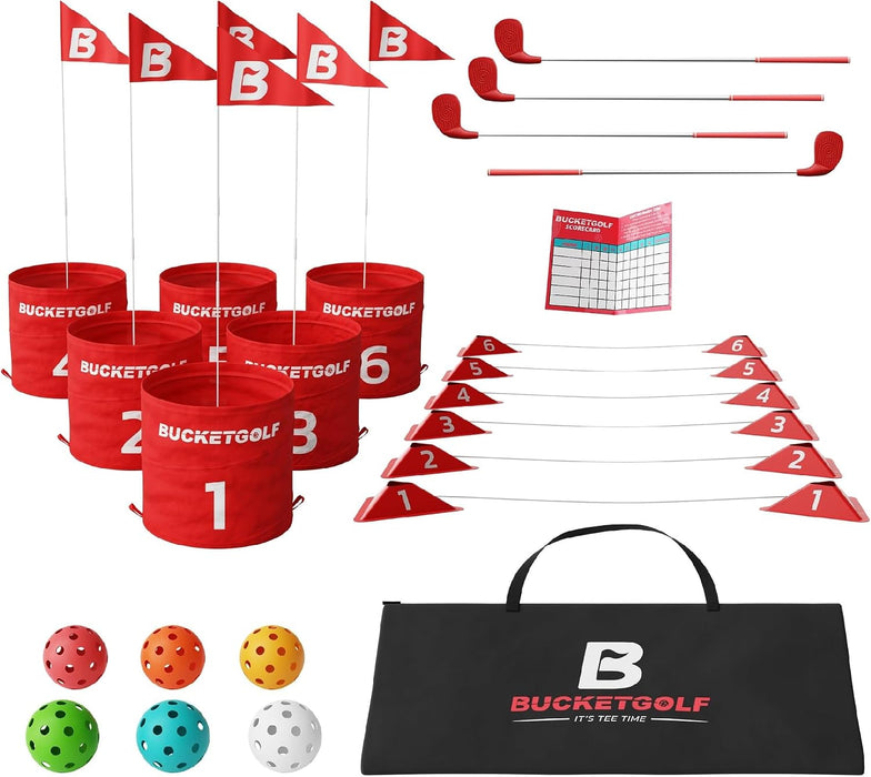 BUCKETGOLF 6 Hole Bundle Set - Ultimate Backyard Golf Game for All Ages