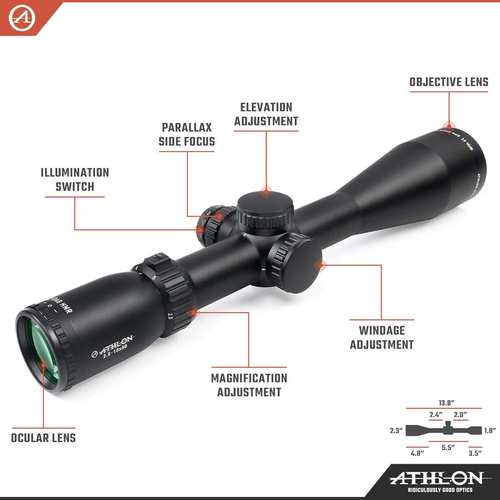 Athlon Optics Midas HMR HD 2.5-15x50mm Second Focal Plane Hunting Rifle Scopes