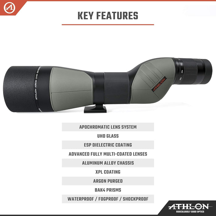 Ares G2 UHD 20-60x85mm Spotting Scope | Great for Hunting and Bird Watching