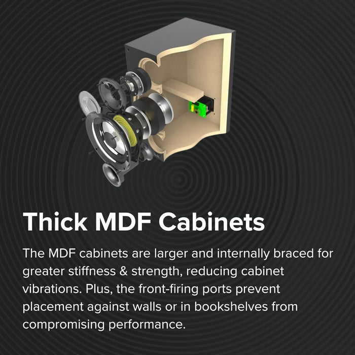 Debut 2.0 6.5" Bookshelf Speakers with MDF Cabinets for Home Theater Systems