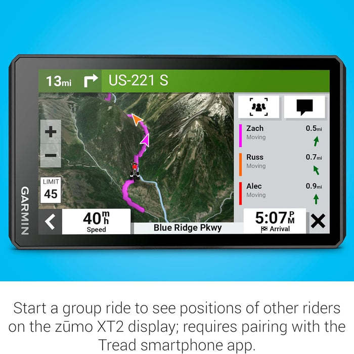 Zumo XT2 MT-S All-Terrain Motorcycle Navigator with 6" Bright Display