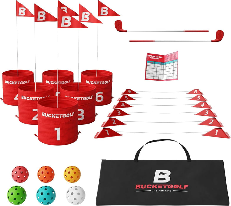 BUCKETGOLF 6 Hole Bundle Set - Ultimate Backyard Golf Game for All Ages