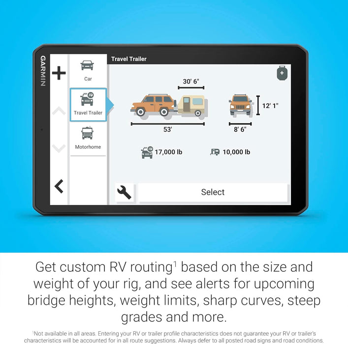 RV 895 GPS Navigator with 8" Easy to Read Display and Birdeye Satellite Imagery