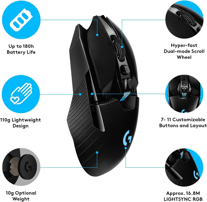 G903 LIGHTSPEED Wireless Ambidextrous Gaming Mouse with HERO 25K Sensor