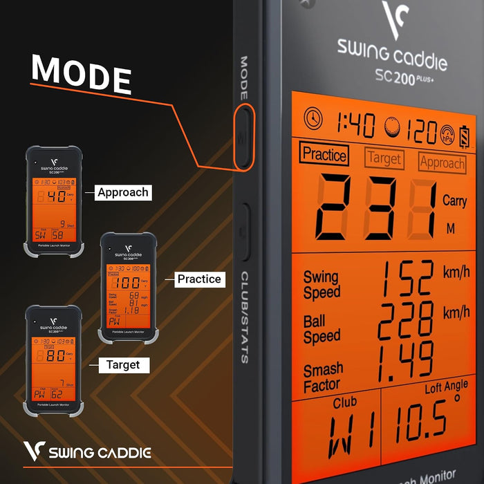 Voice Caddie SC200 Plus Portable Golf Launch Monitor and Swing Analyzer