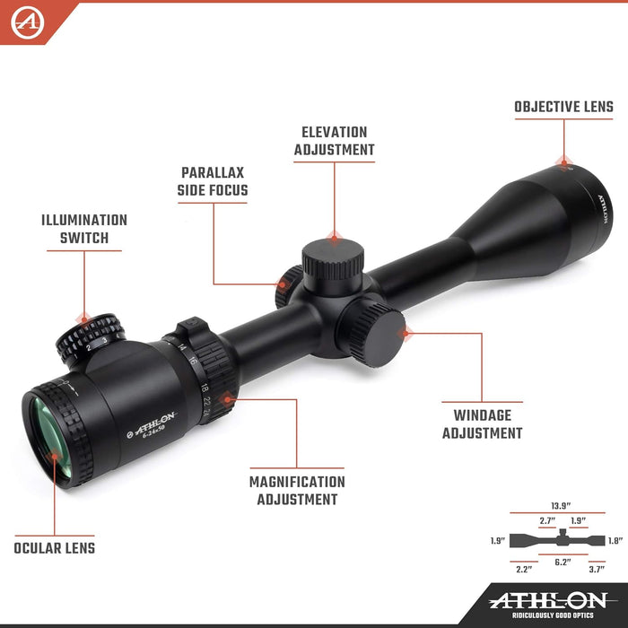 Talos 6-24x50mm Second Focal Plane Rifle Scope | Great for Low-Light Conditions