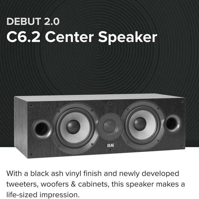 Debut 2.0 6.5" Center Speaker with MDF Cabinets for Home Theater Systems