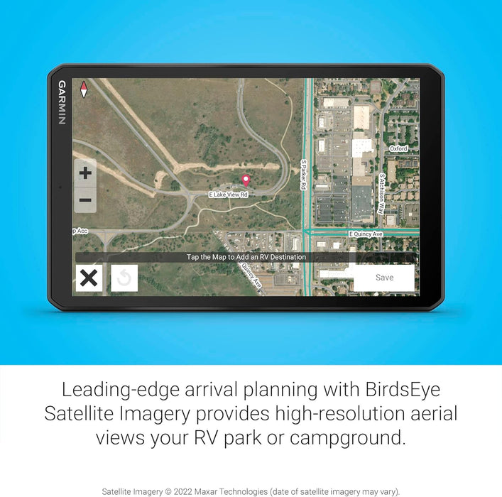 RV 895 GPS Navigator with 8" Easy to Read Display and Birdeye Satellite Imagery