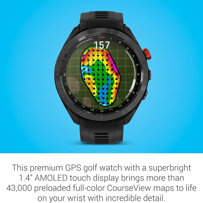 Approach S70 GPS Golf Smartwatch with 43,000 Preloaded Courses