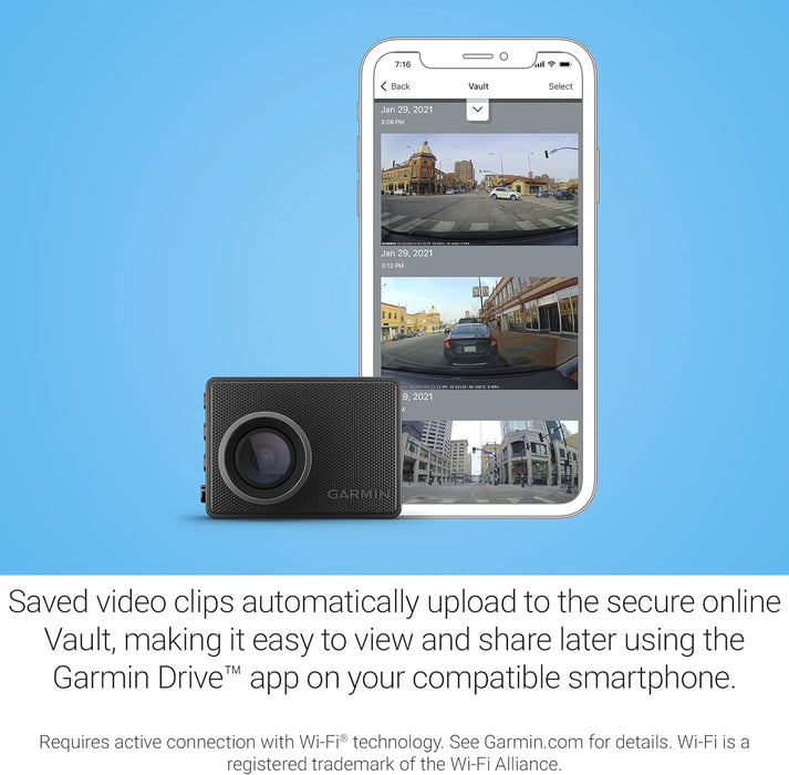 Dash Cam 47 with Voice Control 1080p HD Video and 140-Degree Field of View