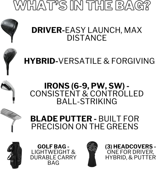 Vice Boost Starter Set Complete Golf Club Set with Bag for Beginners, Right-Handed
