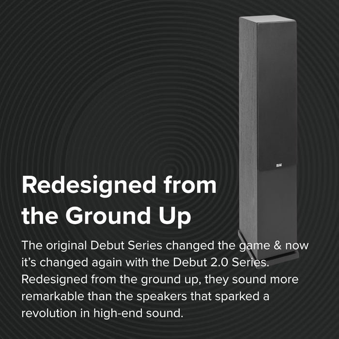 ELAC Debut 2.0 5.25" Floorstanding Speaker with MDF Cabinets for Home Theater Systems