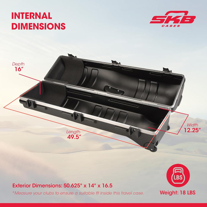 SKB Cases Deluxe Staff ATA Hard Shell Golf Travel Case | Designed for Drivers up to 49"