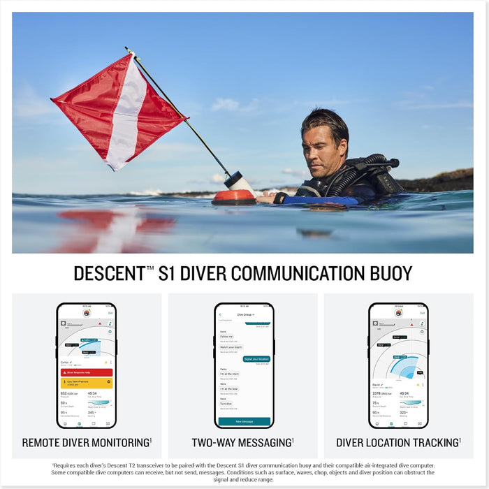 Garmin Descent S1 Diver Communication Buoy with SubWave Sonar Messaging