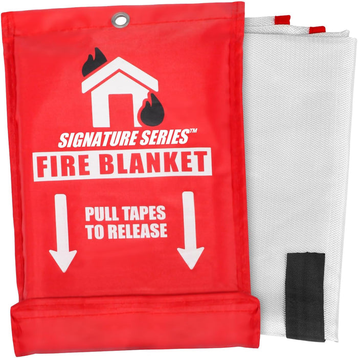 Signature Series Fire Blanket | Flame Suppression Fiberglass Blanket for Home & Kitchen Safety