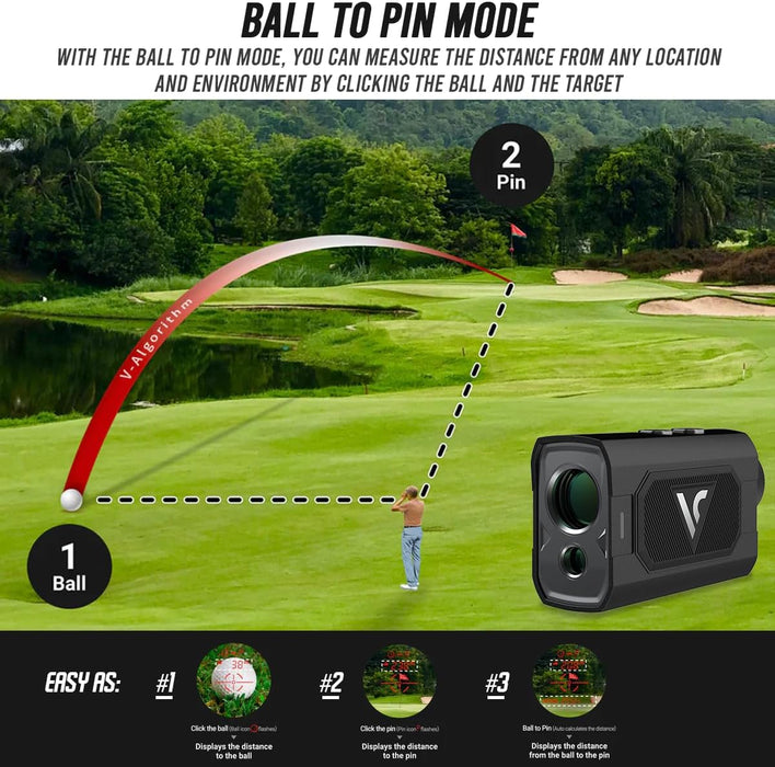 Voice Caddie EL3 Golf Laser Rangefinder with Slope, Ball to Pin and OLED Display