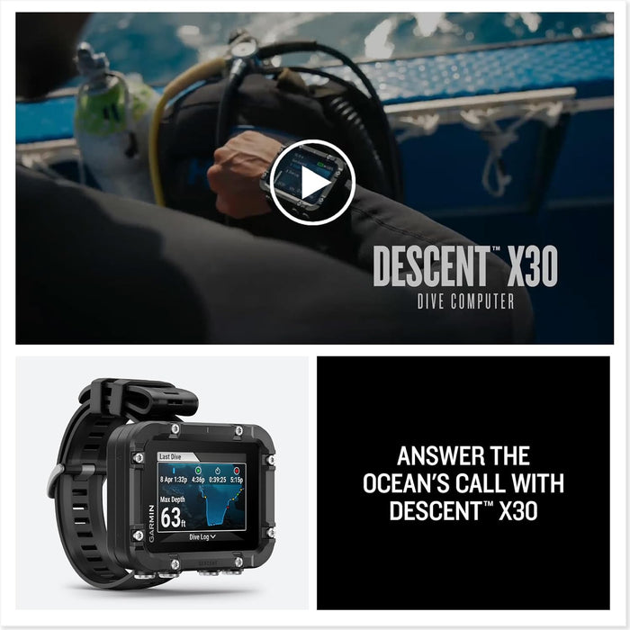 Garmin Descent X30 Rugged Scuba Diving Computer with Vibrant 2.4" Color Display